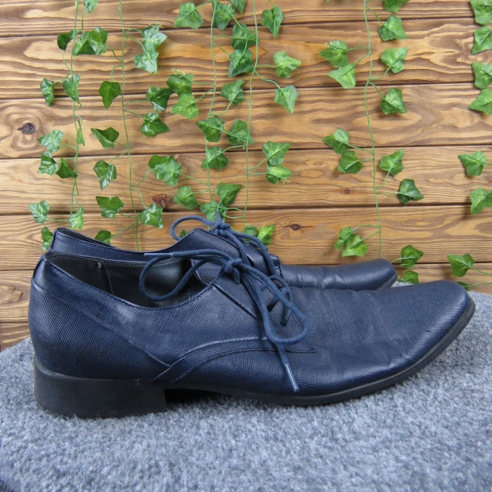Calvin Klein Benton Navy Synthetic Men's 10 Lace-Up Dress Shoe Classic‎